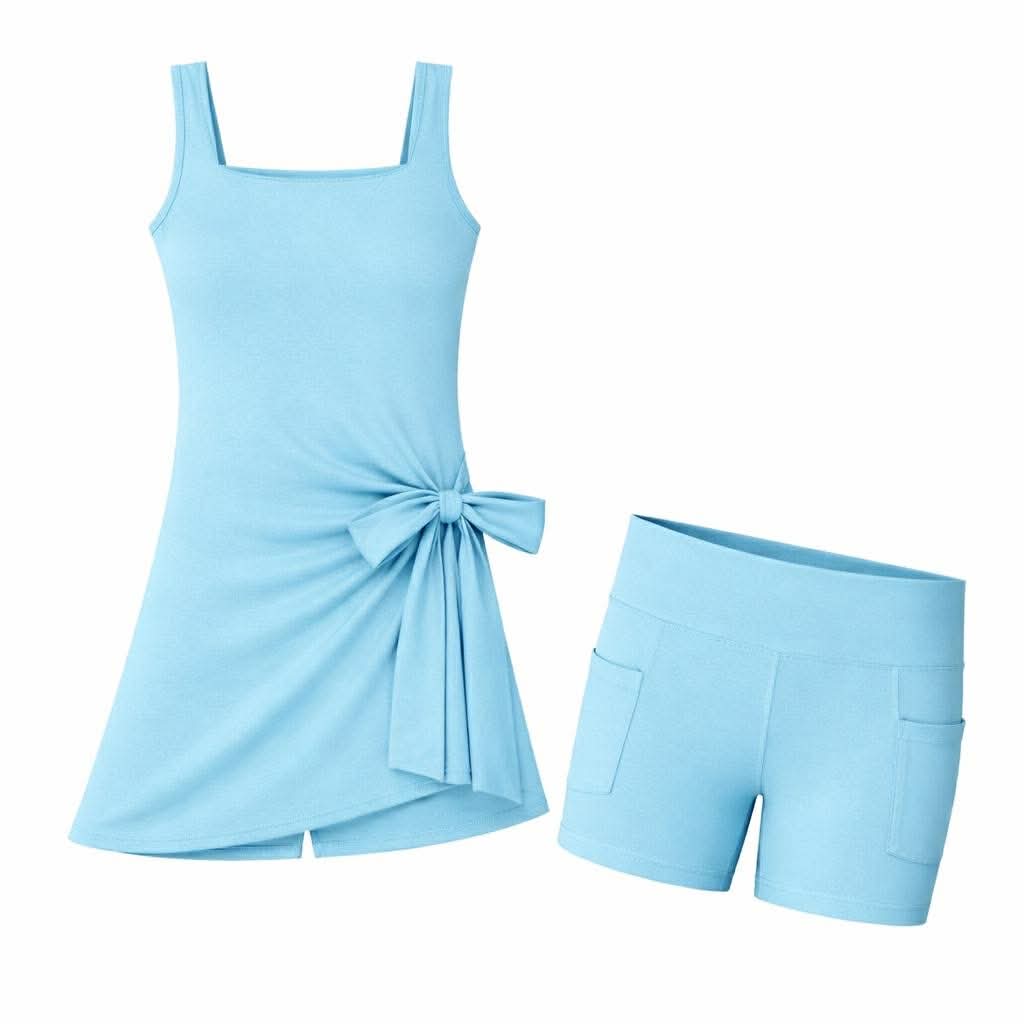 bright blue athletic dress Breeze Flex & Flirt – Carolina Cuties Clothing Co maternity gown Pleated skirt Pay With:$40.00 (Silkroll Fee: $1.00) Cartoon woman in dress