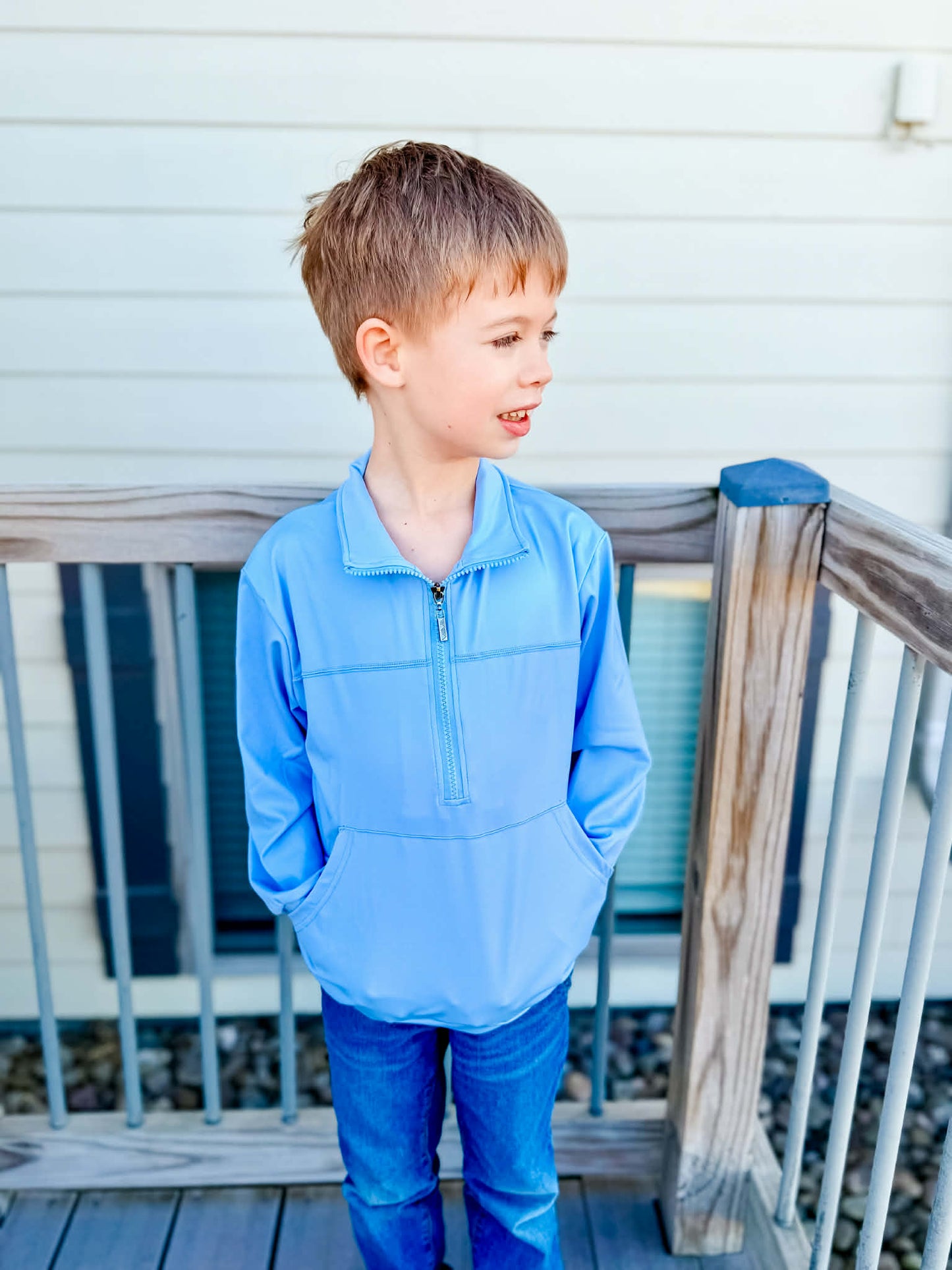 Boys Blue Hydrangea Pullover