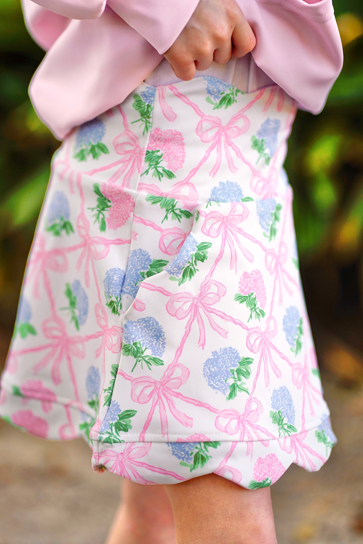 Girls Bows & Blooms Skort- The Hydrangea Heirloom Collection