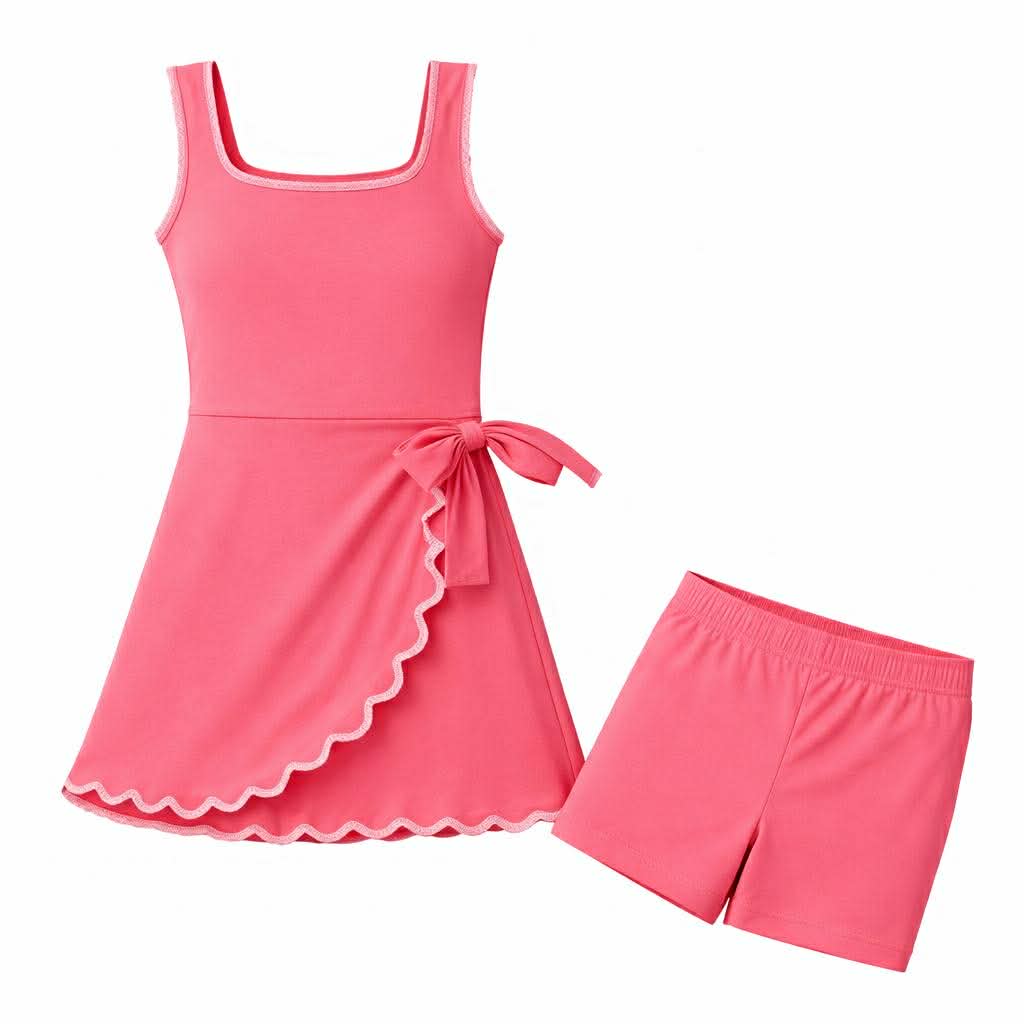Coral Crush Twist & Twirl Athletic Dress