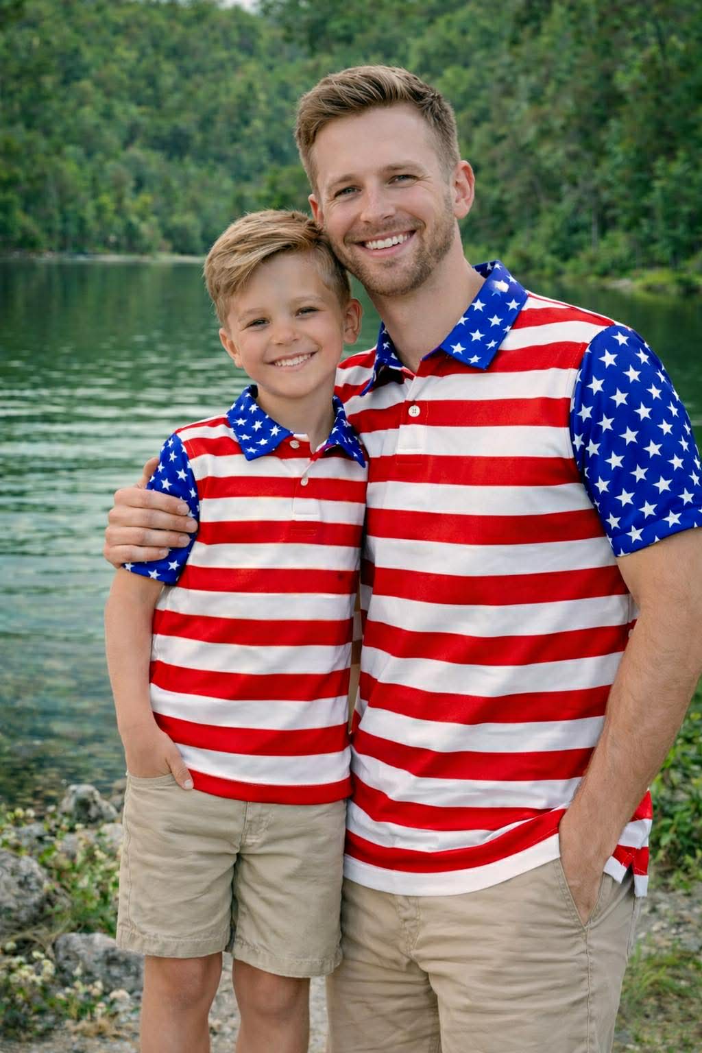 Boys Stars & Stripes Logan Athletic Polo
