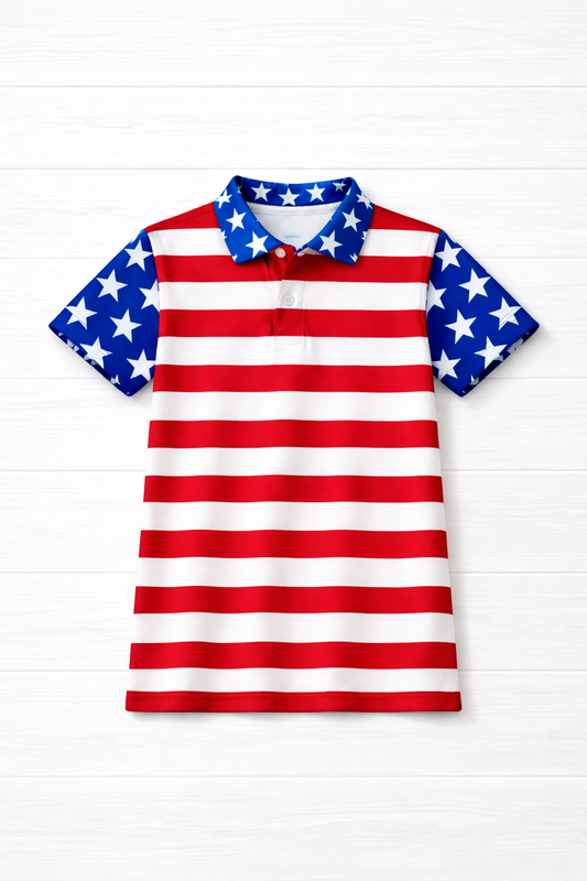 Boys Stars & Stripes Logan Athletic Polo