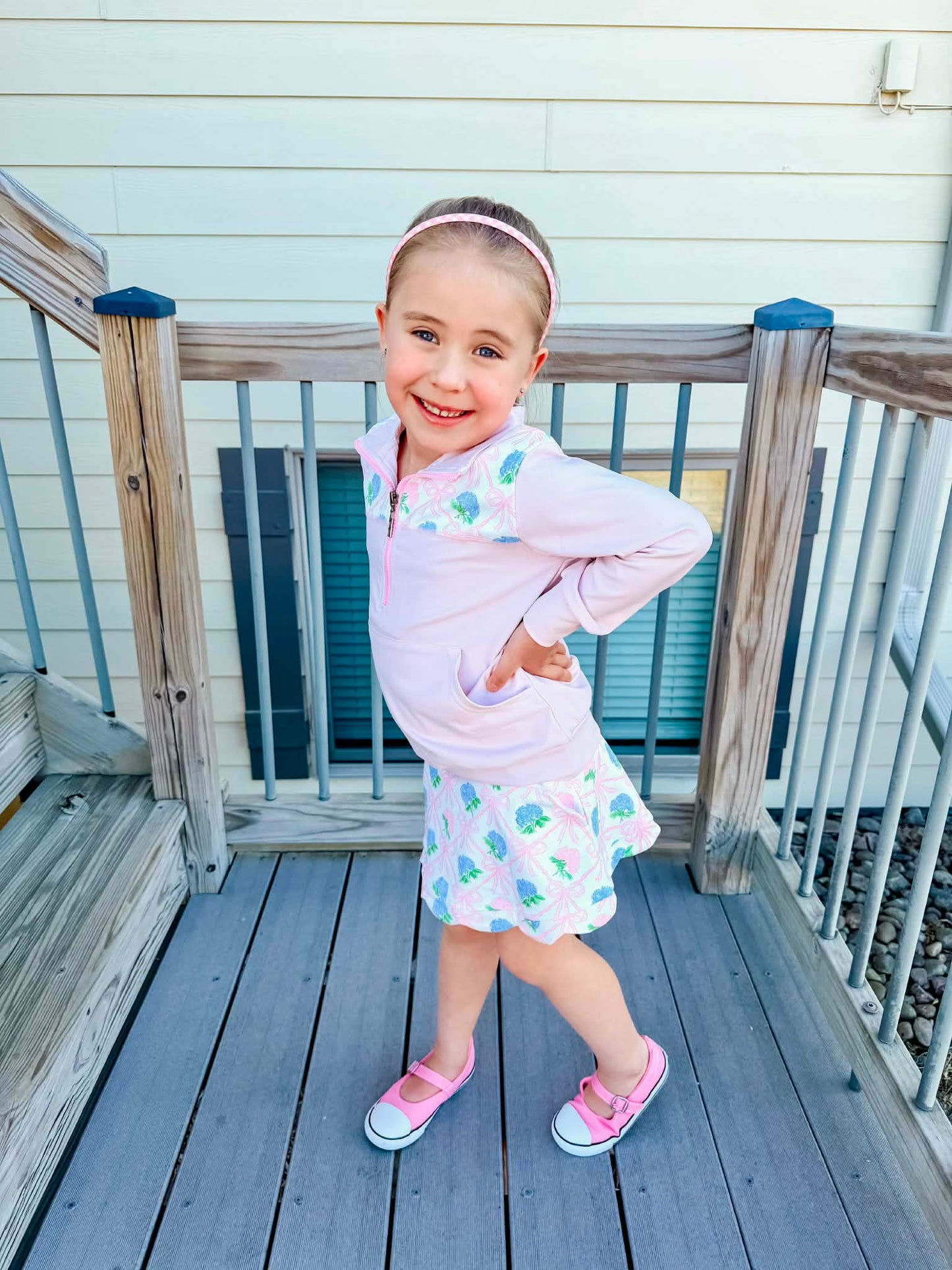 Girls Bows & Blooms Skort- The Hydrangea Heirloom Collection