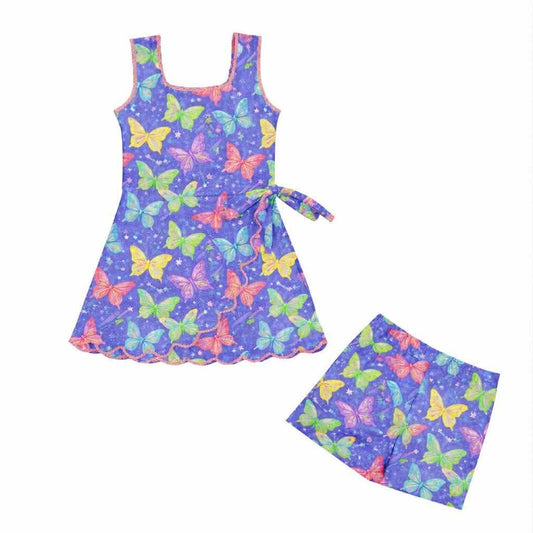 Neon Wings Twist & Twirl Athletic Dress