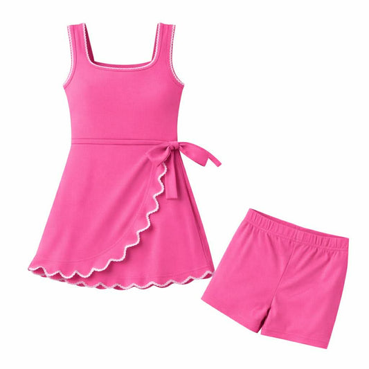 Punchy Pink Twist & Twirl Athletic Dress