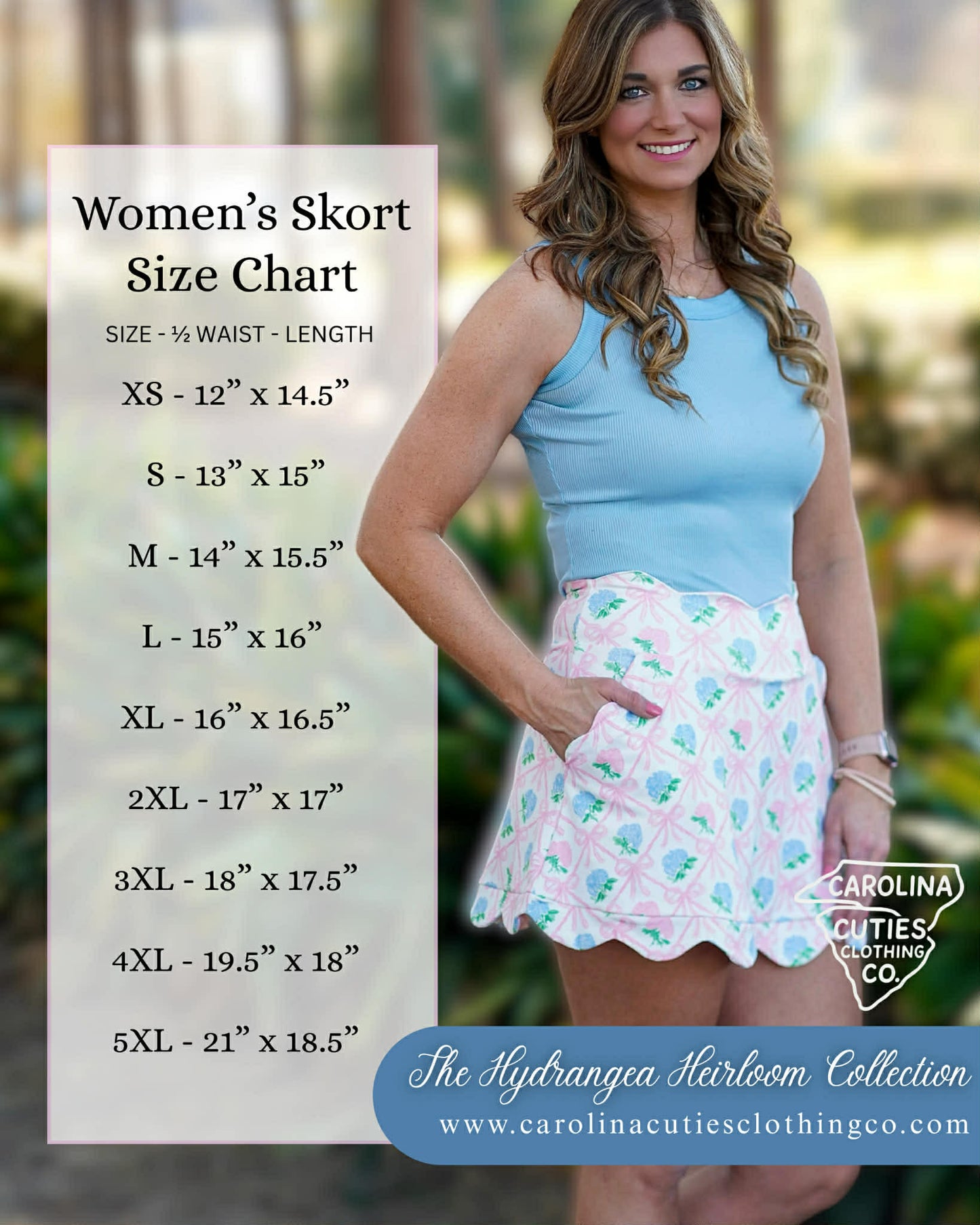Women's Bows & Blooms Skort- The Hydrangea Heirloom Collection